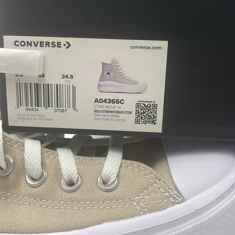 Converse WMNS A04365C CTAS MOVE HI BEACH STONE/WHITE/BEACH STONE Platforms - Picture 16 of 16